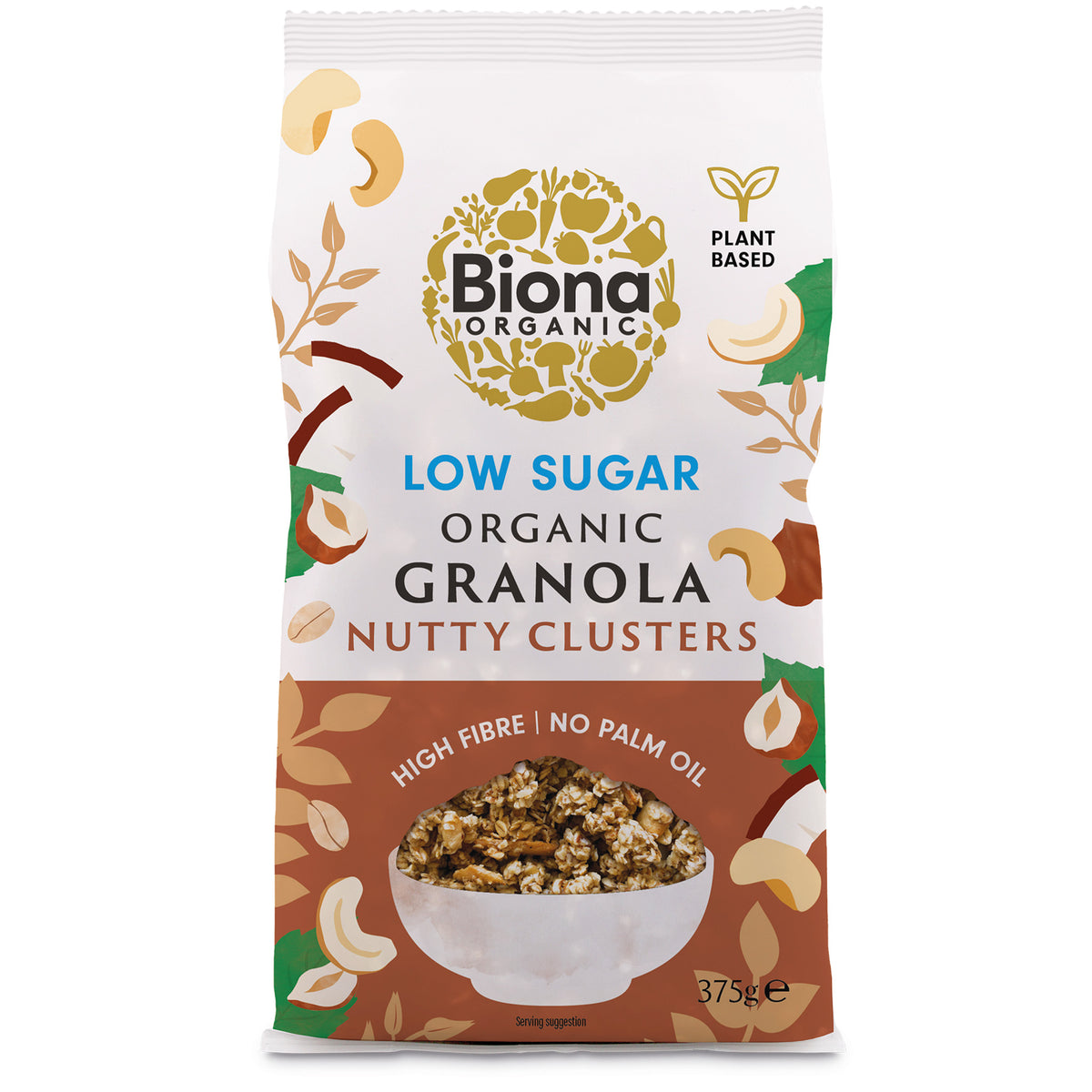 Pähkinägranola, vähäsokerinen, 375 g