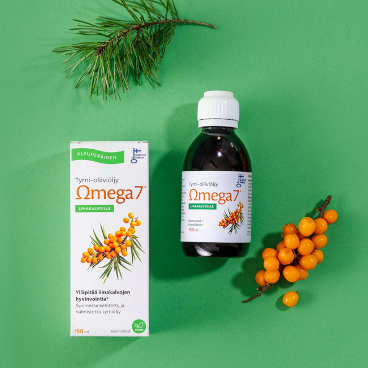 Omega7 SBA24® Tyrni-oliiviöljy, 150 ml