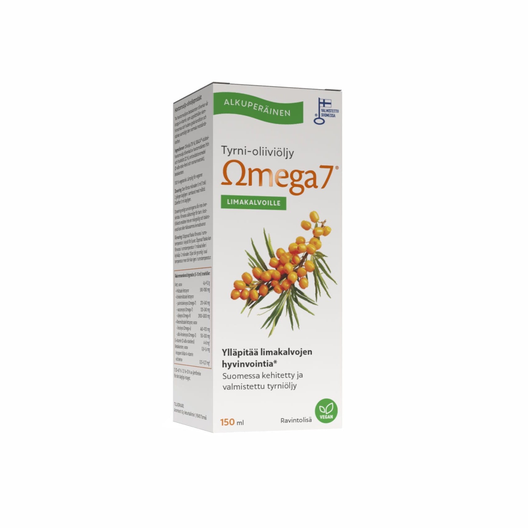 Omega7 SBA24® Tyrni-oliiviöljy, 150 ml