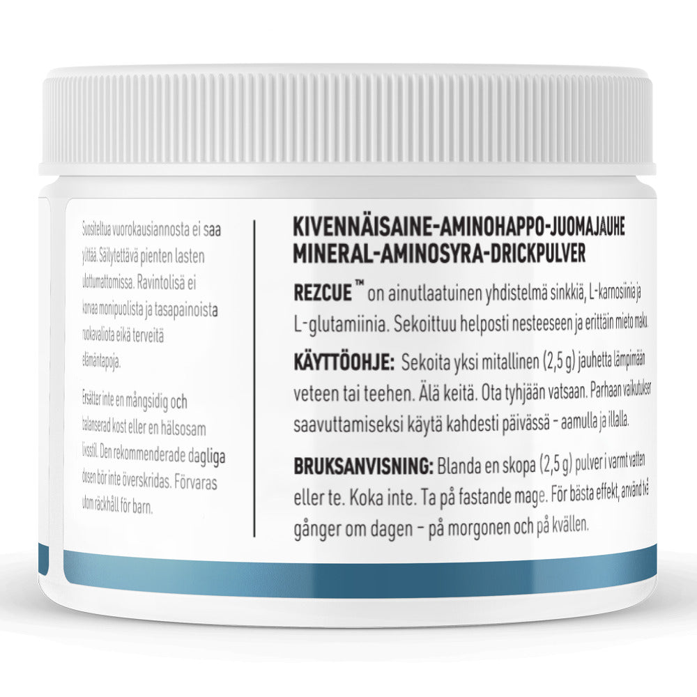 REZCUE Sinkkikarnosiini + Glutamiini, 120 g