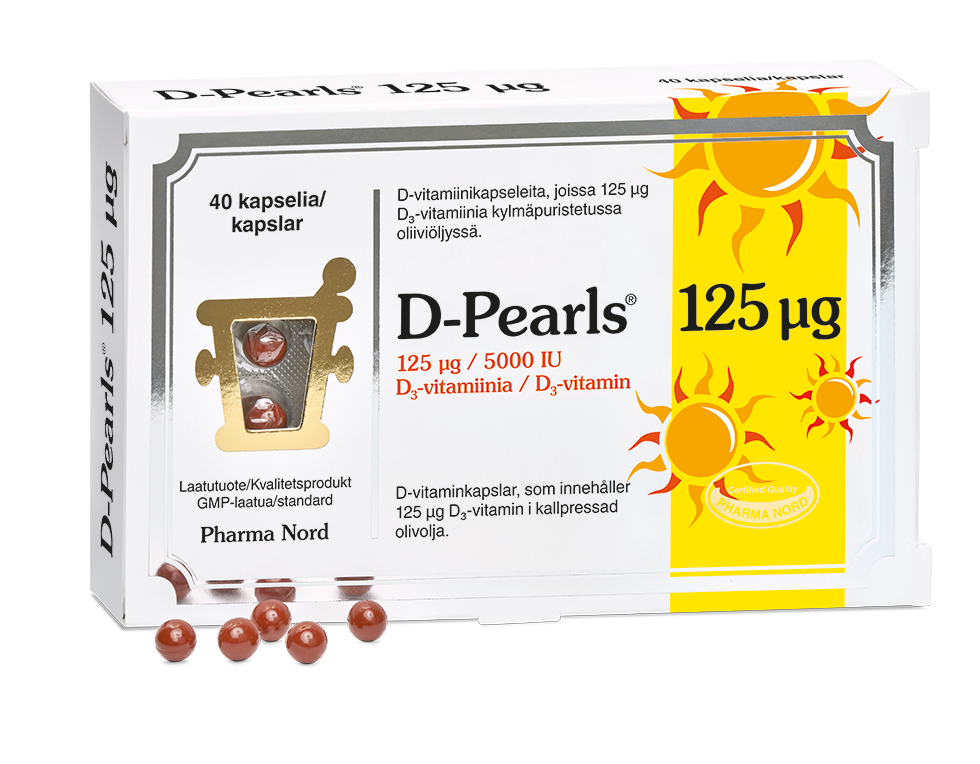 D-Pearls (D-vitamiini) 125 µg