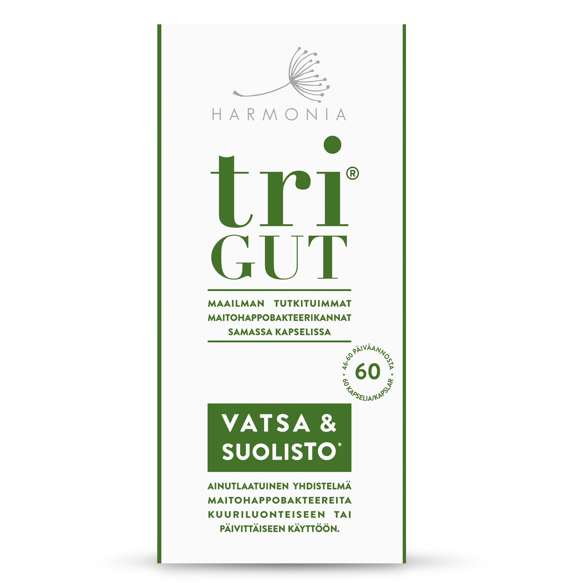 Harmonia triGUT maitohappobakteerivalmiste, 60 kaps.