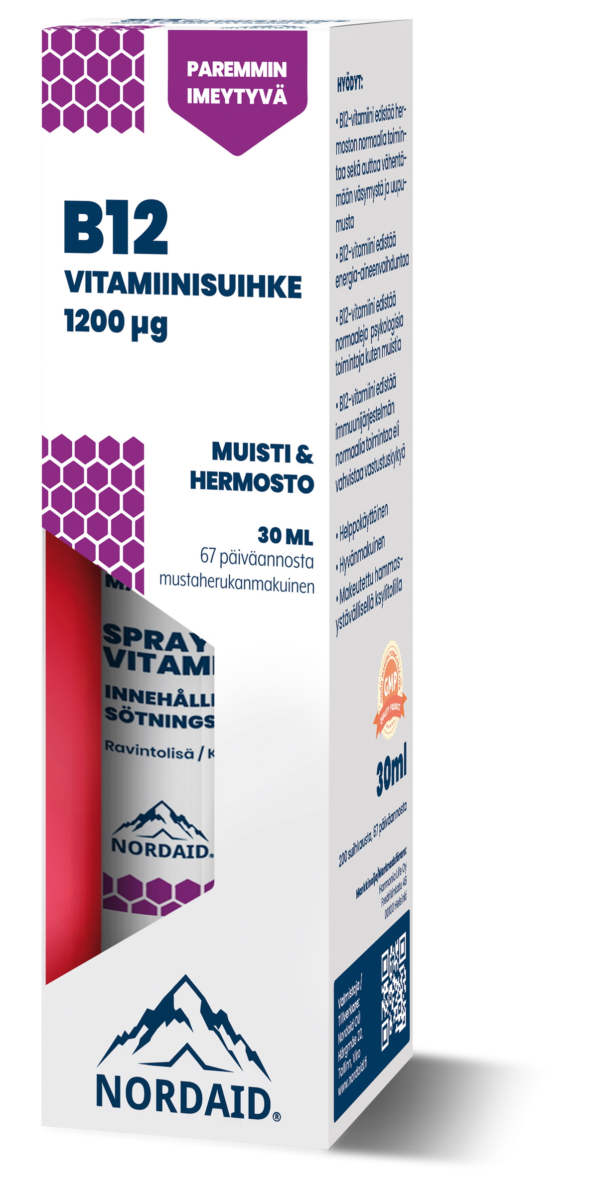 Nordaid B12-vitamiinisuihke, 30 ml