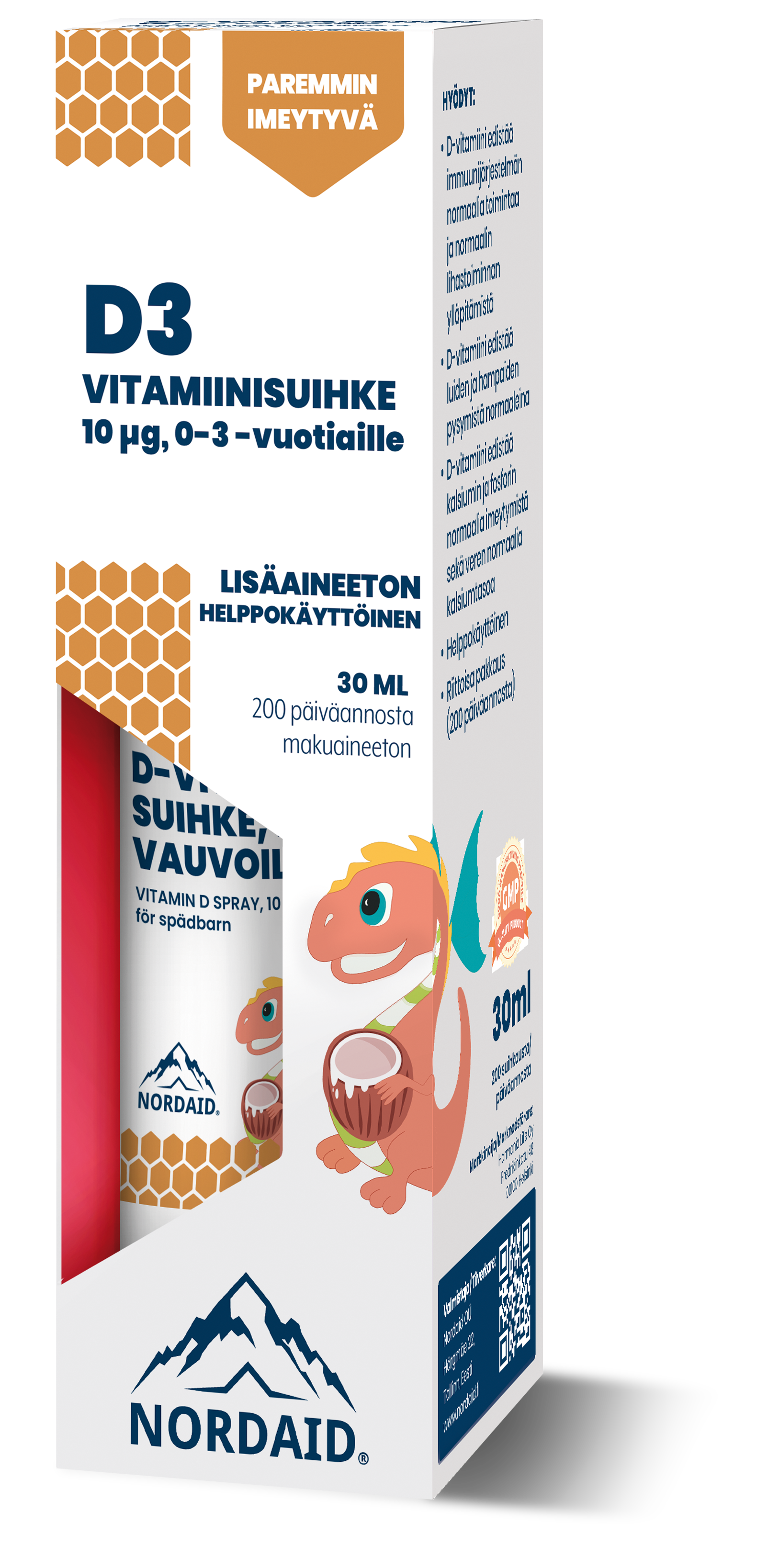 D-vitamiinisuihke vauvoille (0-3 v.), 30ml