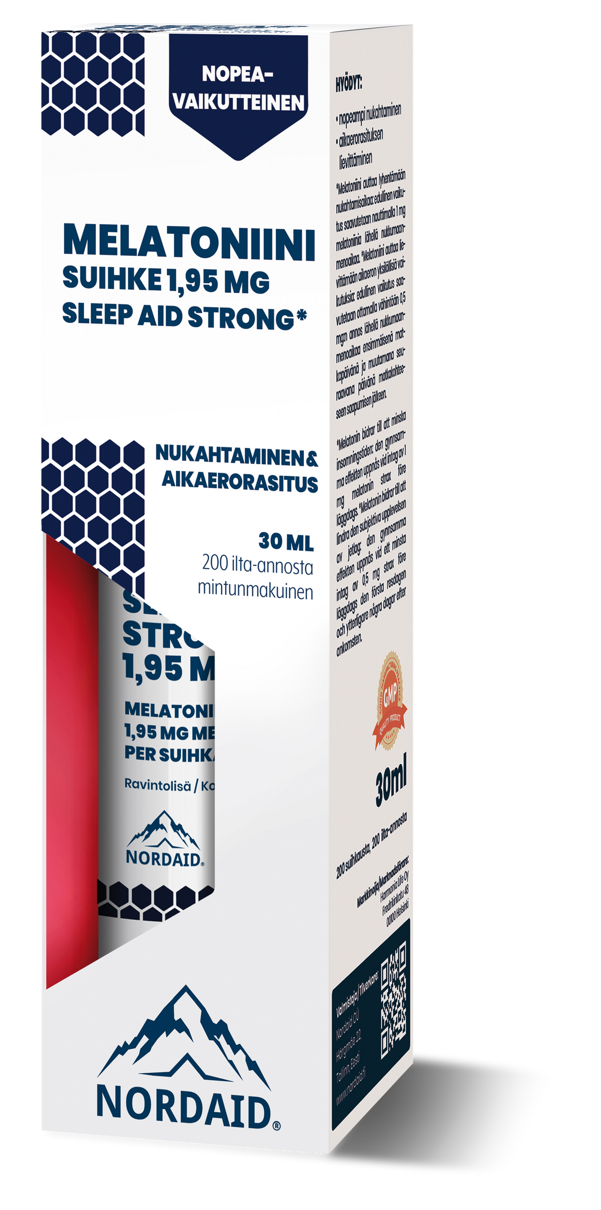 Nordaid Sleep Aid Strong -melatoniinisuihke 1,95 mg, 30 ml