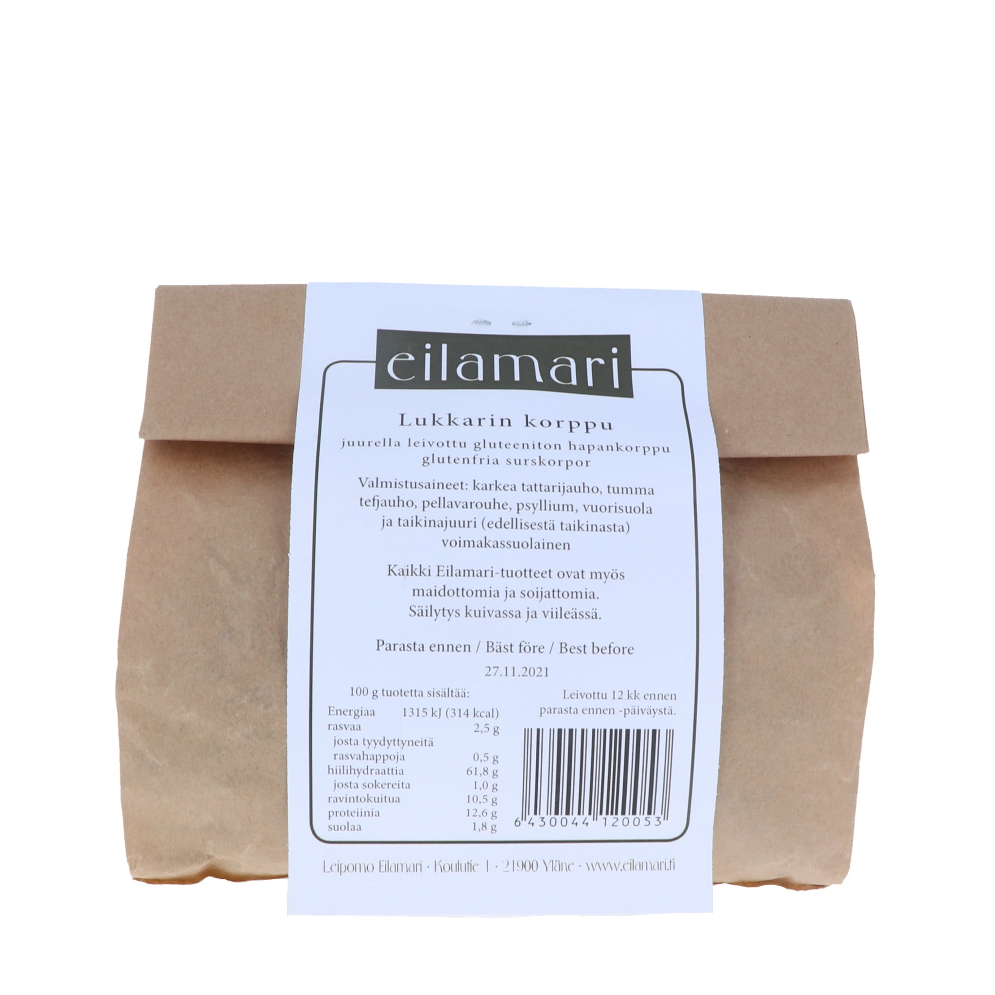 Lukkarin hapankorppu, gluteeniton, 150 g