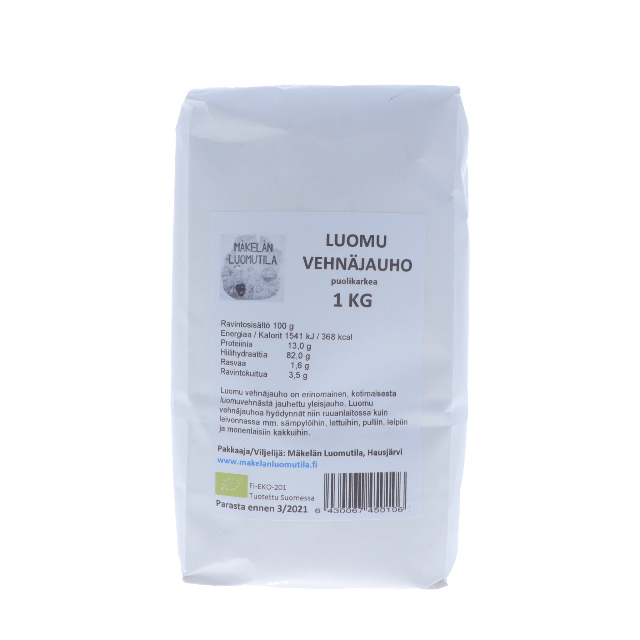 Vehnäjauho, puolikarkea, 1 kg
