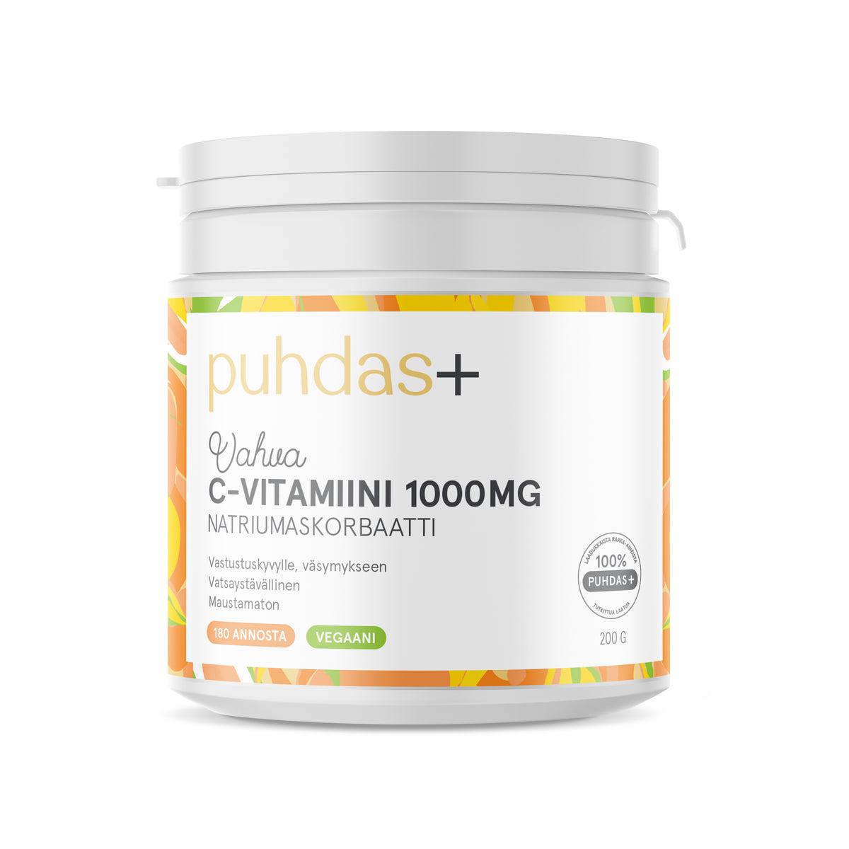 C-vitamiinijauhe, 1000 mg, 200 g