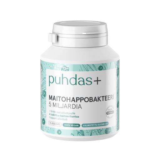 Puhdas+ Maitohappobakteeri, 5 miljardia, 75 kaps