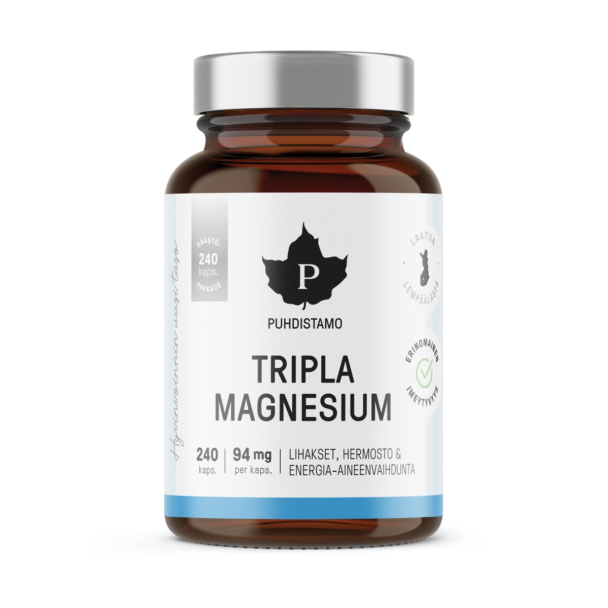 Puhdistamo Tripla magnesium säästöpakkaus 240 kaps