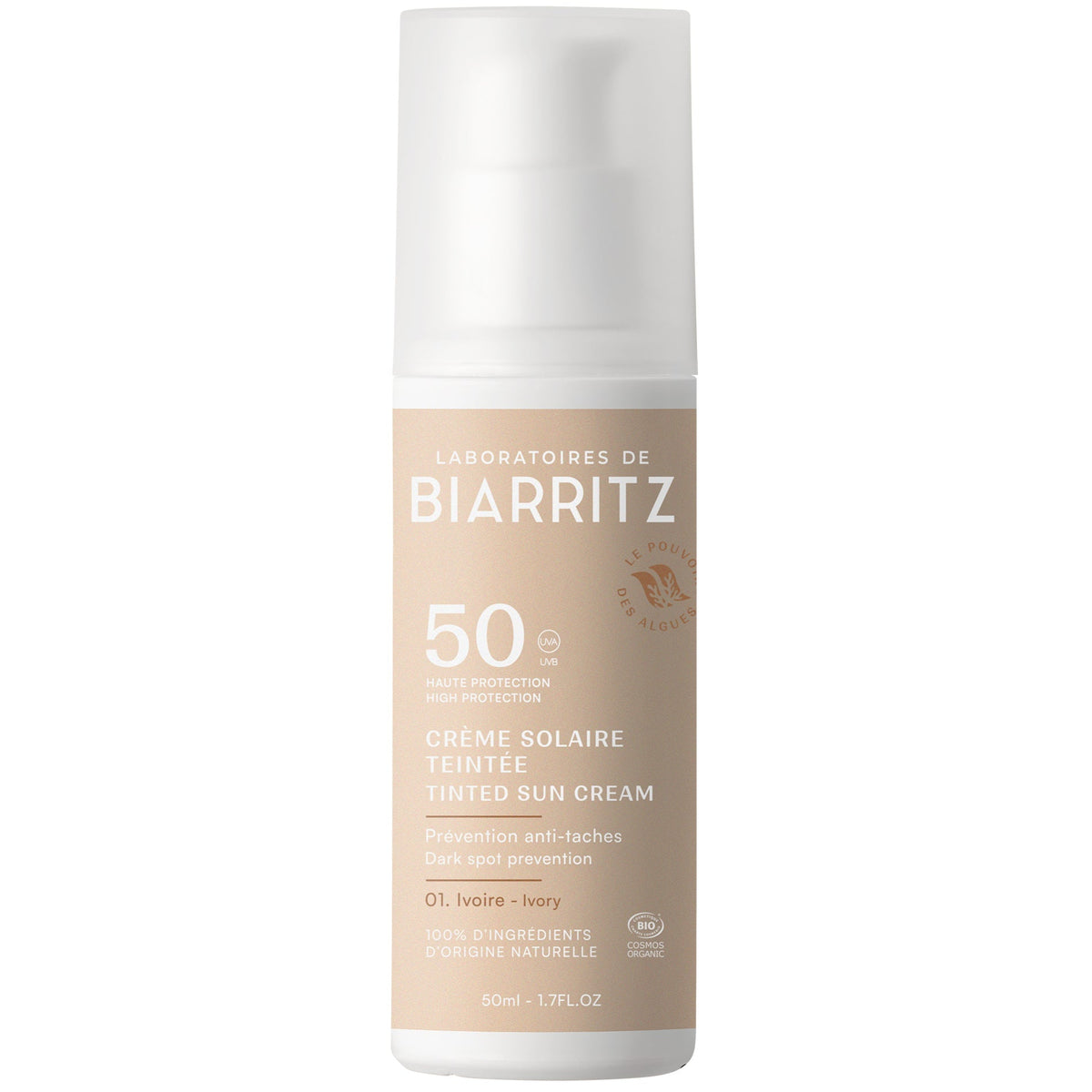 Tinted Sunscreen SPF50 Ivory, 50 ml - sävyttävä aurinkovoide