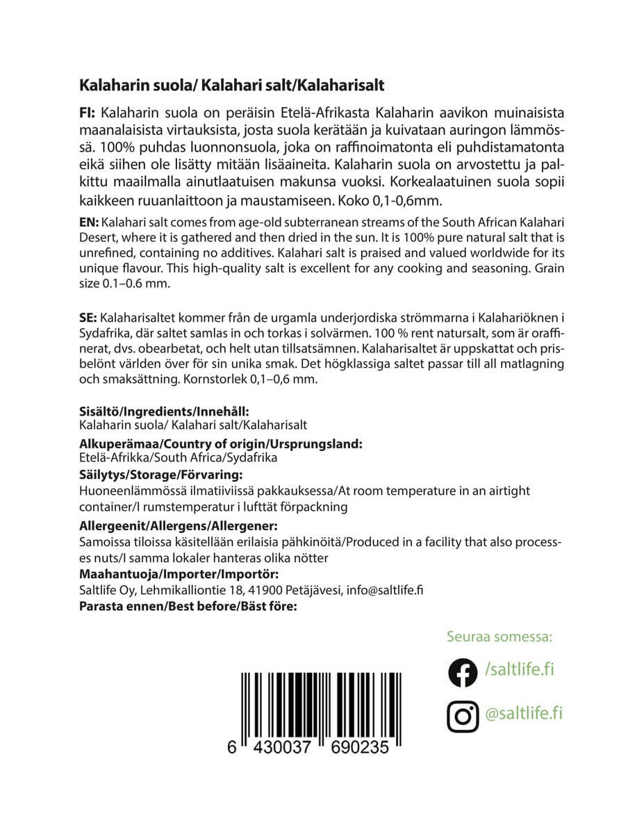 Kalaharin suola, 500 g