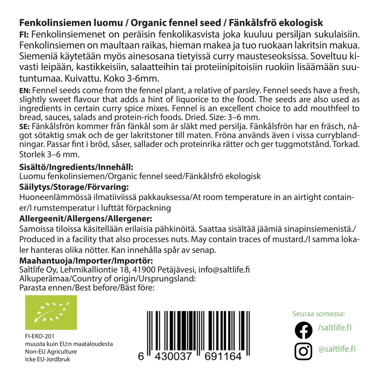 Fenkolinsiemen, 50 g