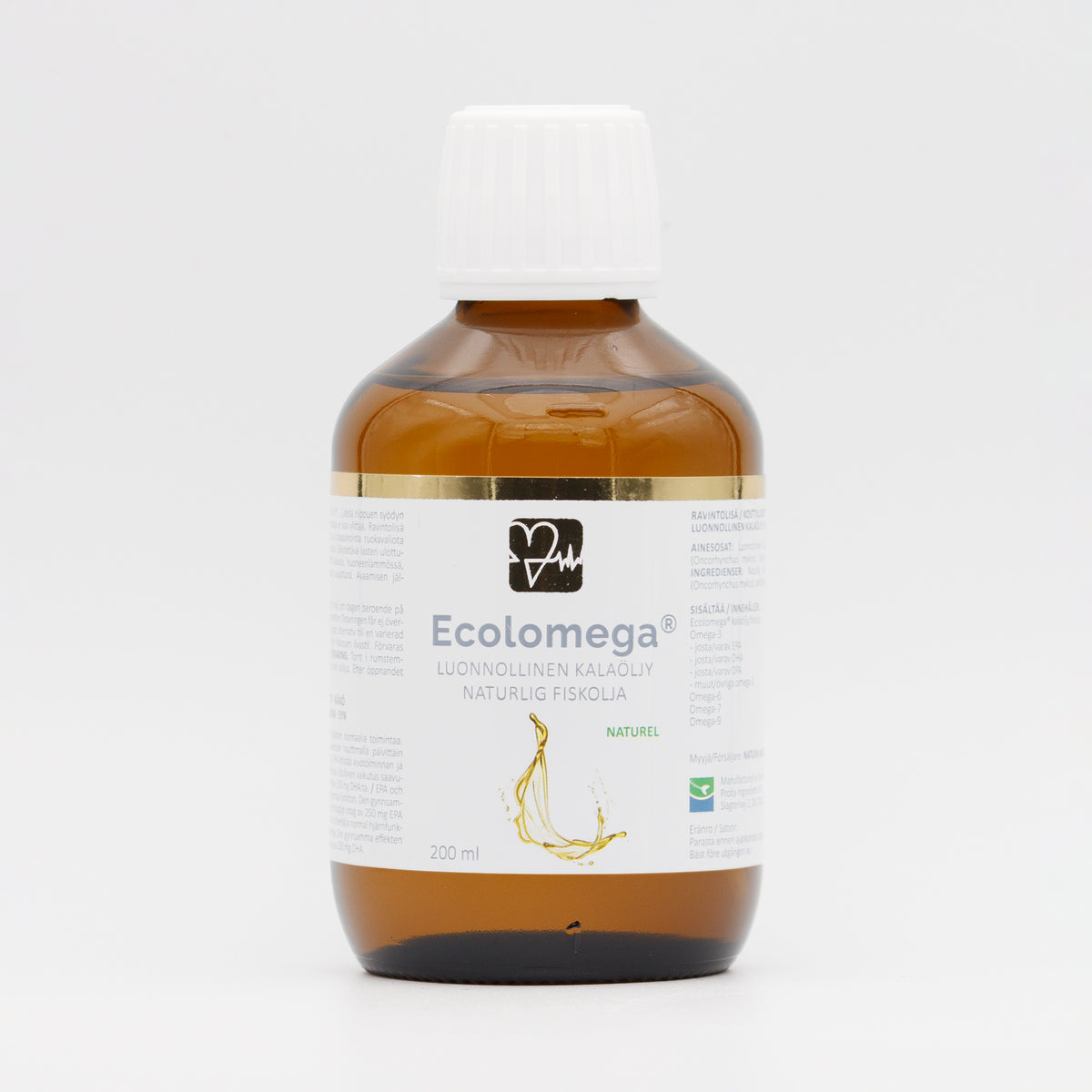 Ecolomega-kalaöljy, maustamaton, 200 ml