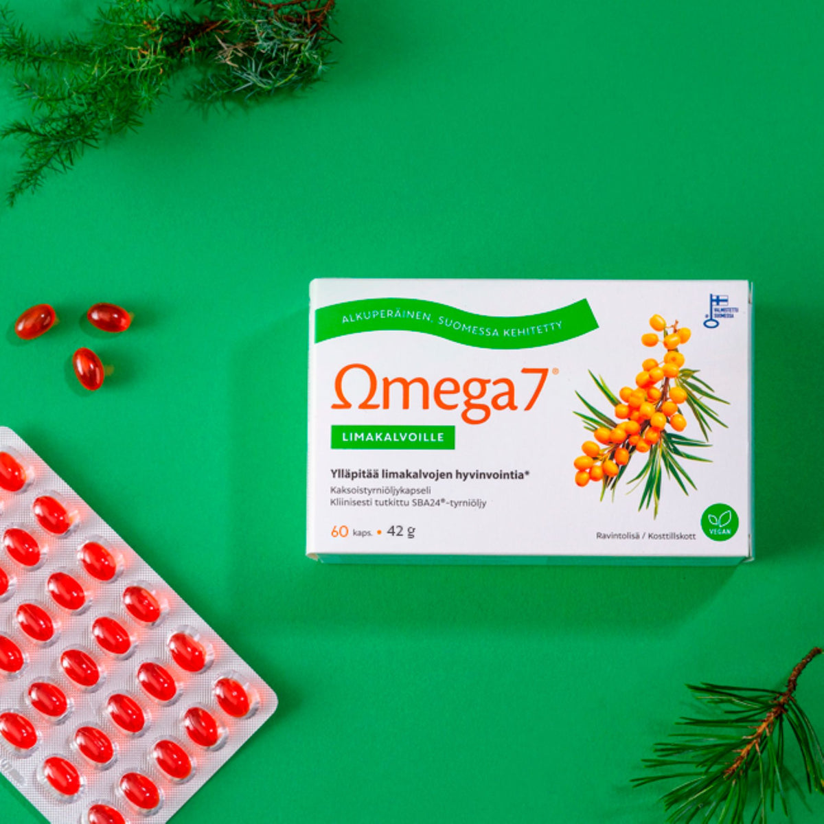 Omega7 SBA24® Kaksoistyrniöljykapseli, 60 kaps