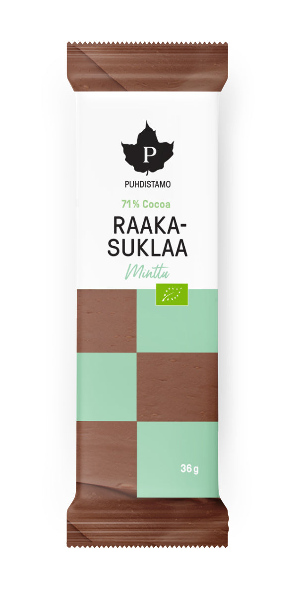 Raakasuklaa, minttu, 36 g