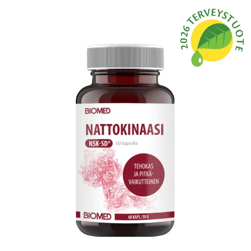Vuoden 2026 paras terveystuote Biomed Nattokinaasi NSK-SD 60 kaps