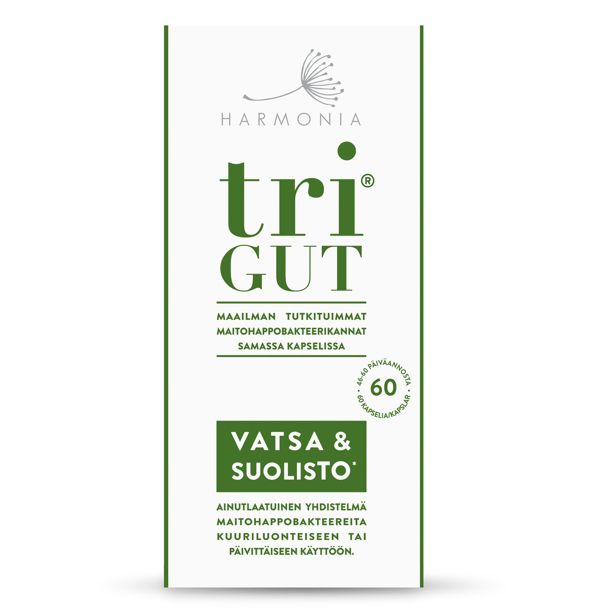 Harmonia triGUT maitohappobakteerivalmiste, 60 kaps.