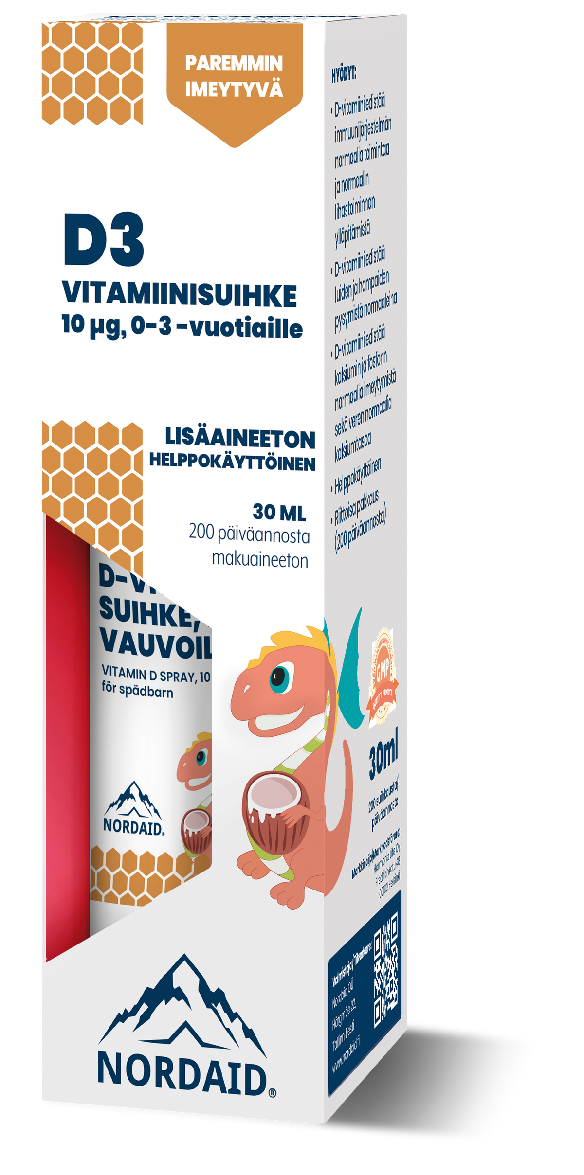 D-vitamiinisuihke vauvoille (0-3 v.), 30ml