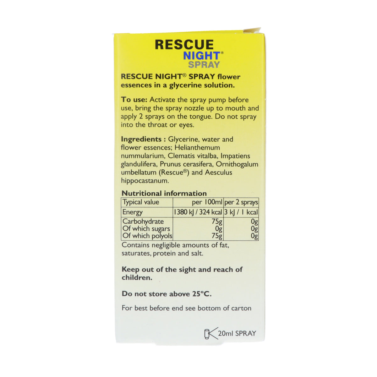 Rescue Night Spray, 20 ml