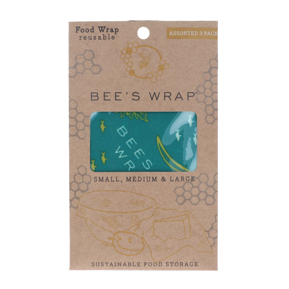 Bee's Wrap 3-pakkaus, Oceans