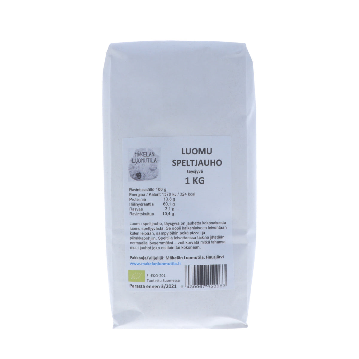 Spelttijauho, täysjyvä, 1 kg