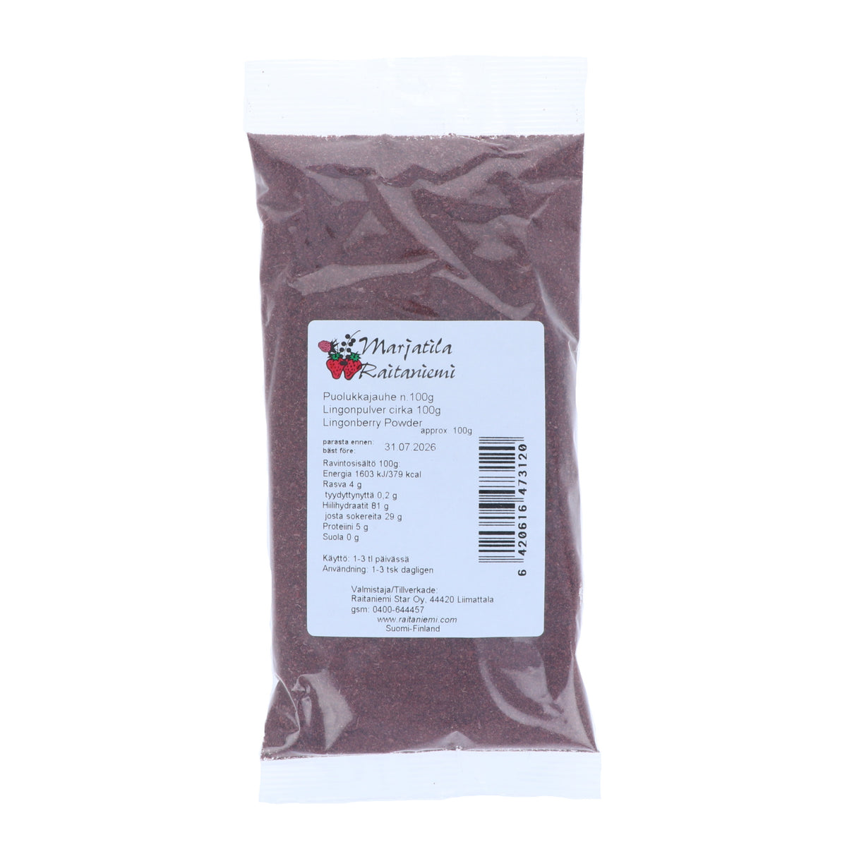 Puolukkajauhe, 100 g