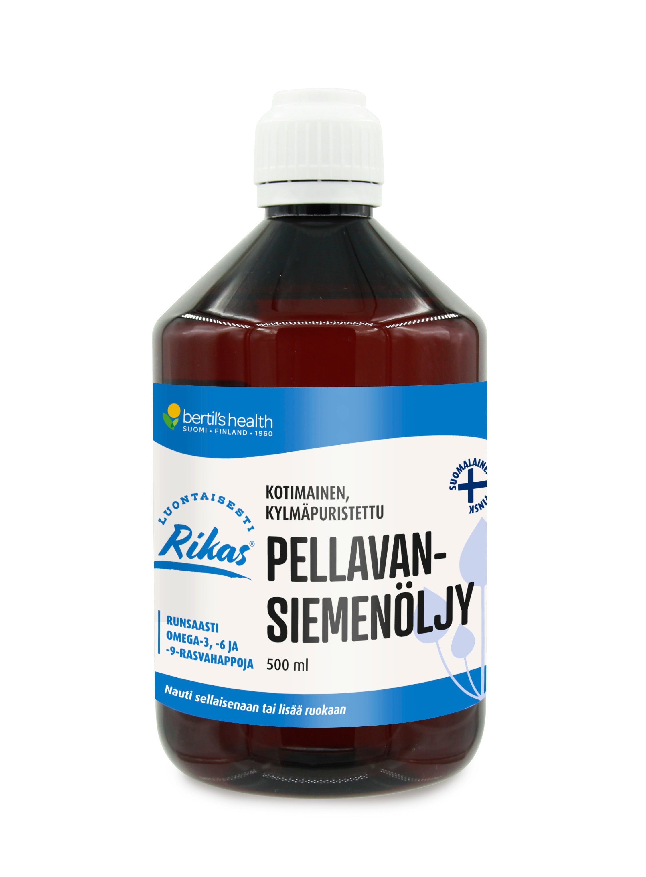 Bertil's Health Pellavaöljy (pellavansiemenöljy), 500 ml.